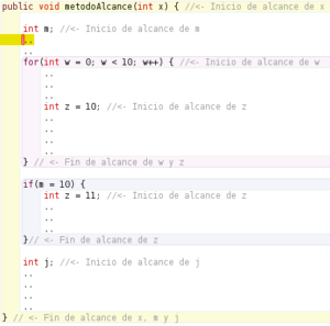 Scope de Variables