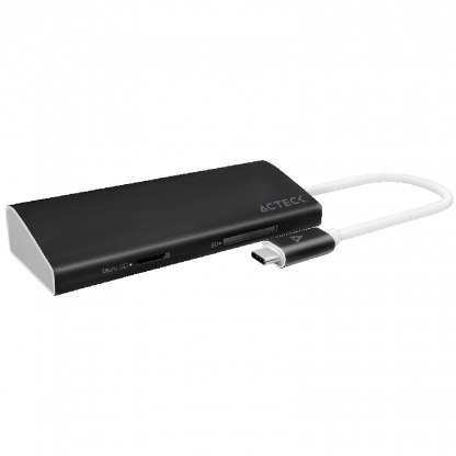 HUB Multipuertos USB tipo C ACTECK 2 USB 3.0, HDMI, RJ45, Micro SD, SD (Sobre pedido)