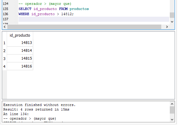 SQL básico. Operadores en la cláusula Where. – SCyASIG