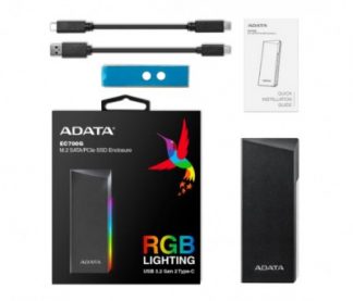 Gabinete de SSD ADATA AEC700GU32G2-CGY, M.2 PCIe/SATA, USB 3.2 Gen2 tipo C, Neg