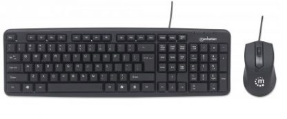 Kit teclado y mouse optico de 1000 ppp, teclado con diseño ergonómico y con amplia área de trabajo, Garantia 3 años.