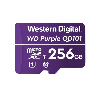 Memoria Micro SD WD Purple - 256GB, Clase 10, Clase de velocidad UHS 1 (U1) WDD256G1P0C